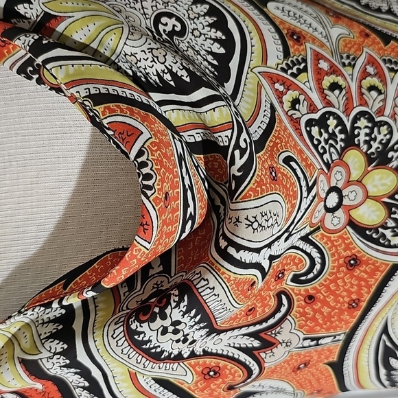 New York & Co. Vtg Y2K Paisley Print Spaghetti Strap Dress. Size 12 Cowl Neck. - Picture 3 of 7